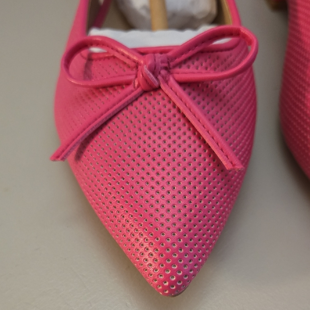 NWT Saks Fifth Avenue Sarena Bow Slingback Ballet Flats, Pink, Size 7 - Picture 2 of 7